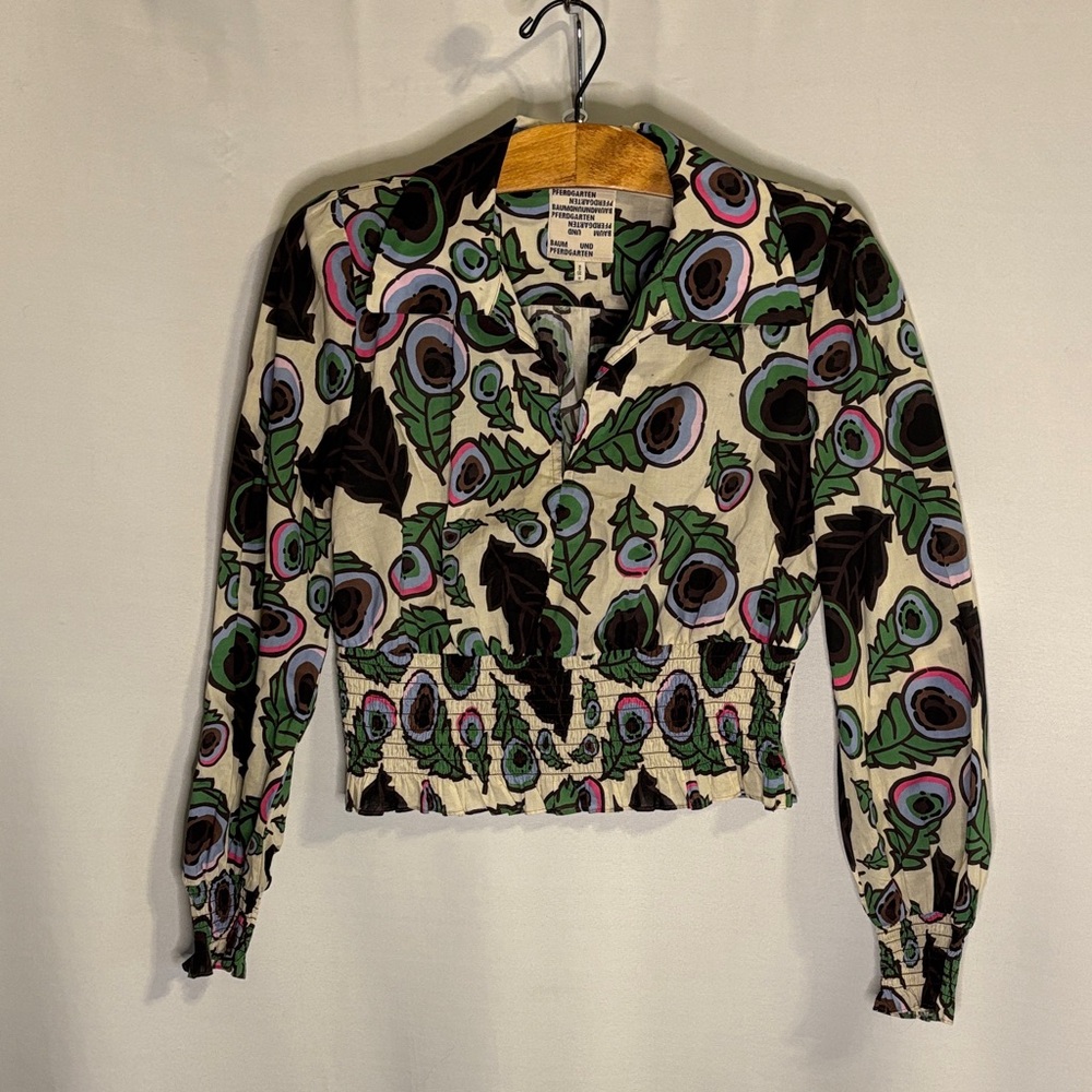 BAUM UND PFERDGARTEN Maya Print Cotton Blouse Size 34